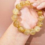  Vòng Tay Thạch Anh Tóc Vàng 14mm 7A 