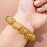  Vòng Tay Thạch Anh Tóc Vàng 14mm 7A 