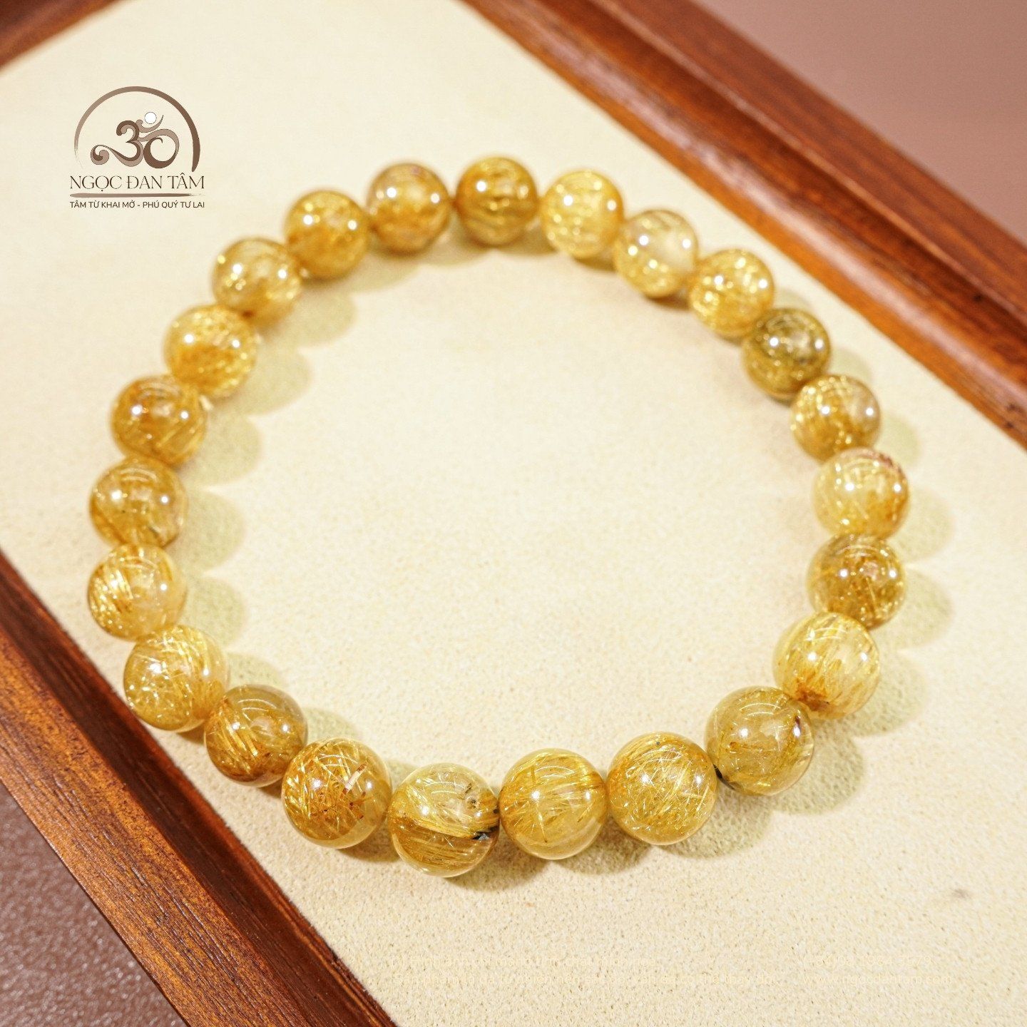  Vòng Tay Thạch Anh Tóc Vàng 8,5mm 7A 