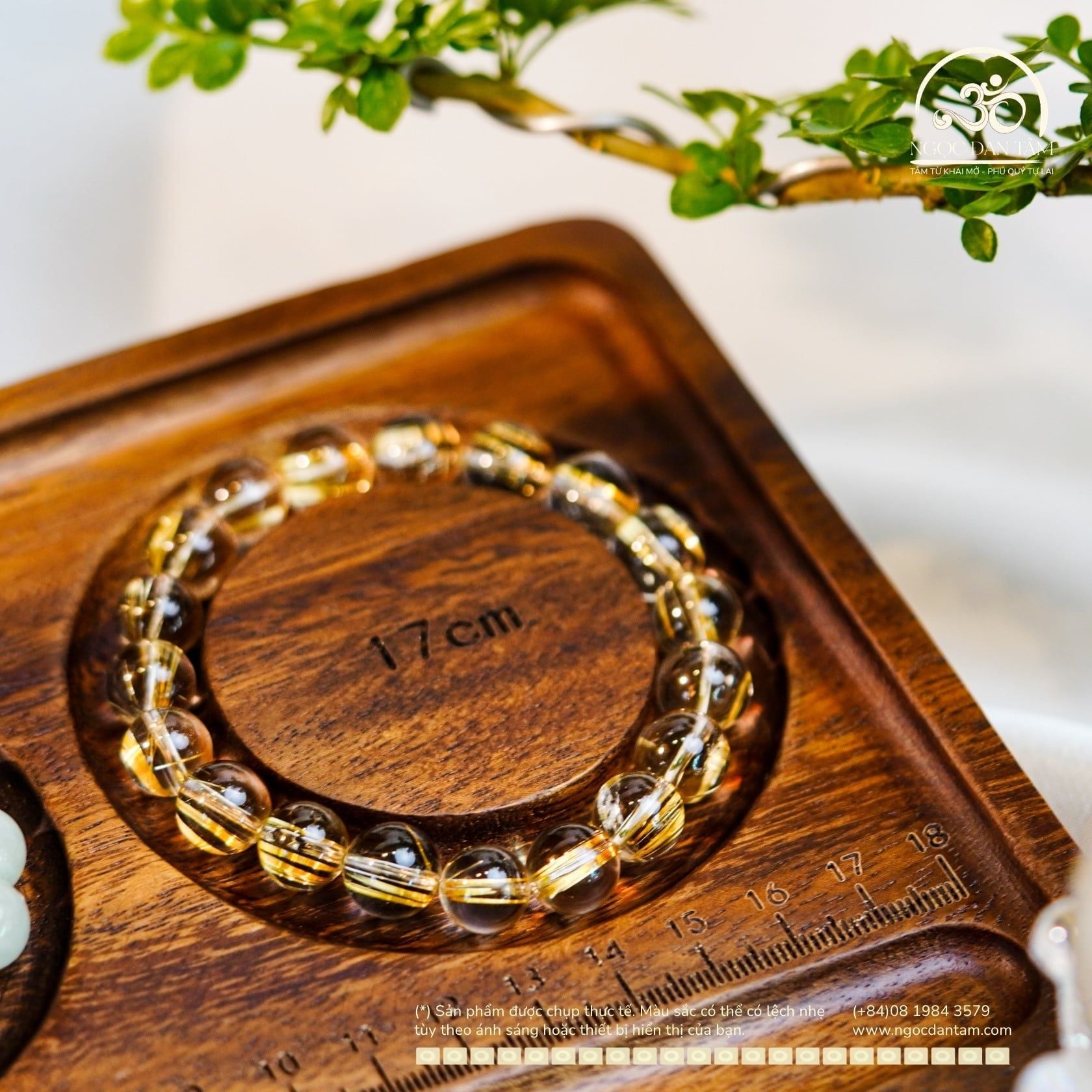  Vòng Tay Thạch Anh Tóc Vàng Trong VIP 11mm 