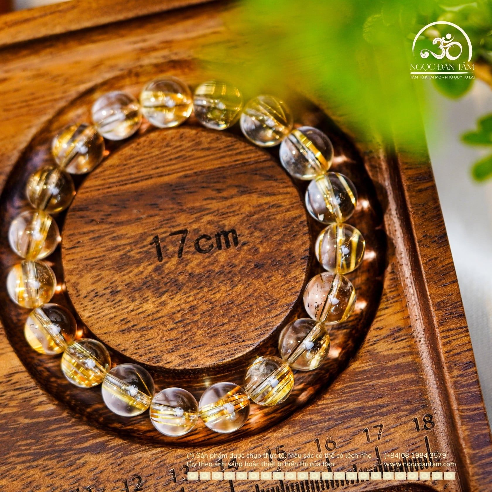  Vòng Tay Thạch Anh Tóc Vàng Trong VIP 11mm 