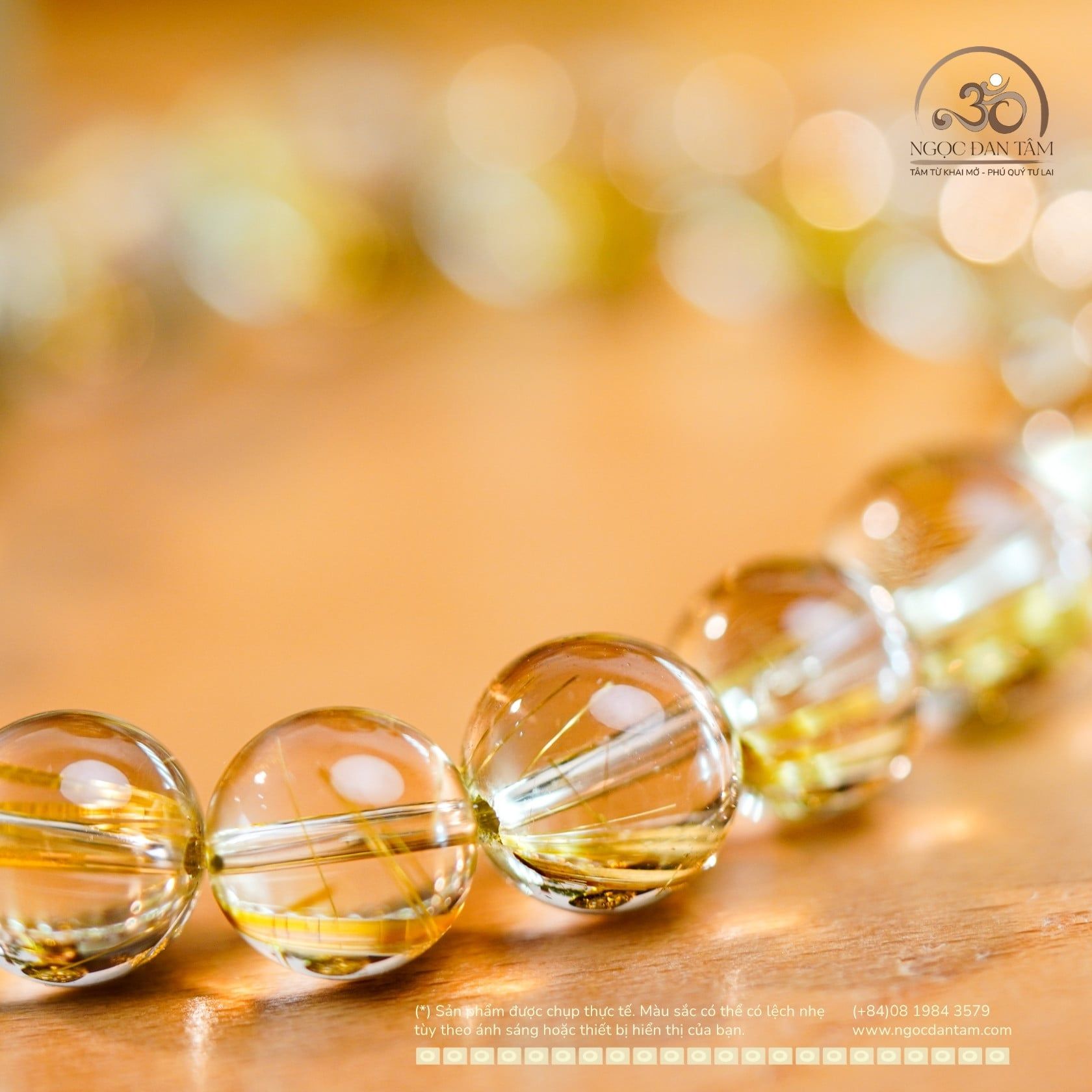 Vòng Tay Thạch Anh Tóc Vàng Trong VIP 11mm 