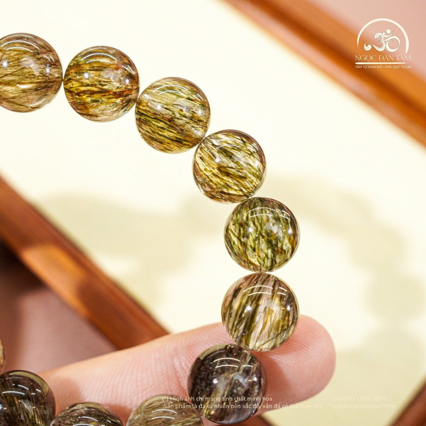  Vòng Tay Thạch Anh Tóc Xanh 12mm 5A 