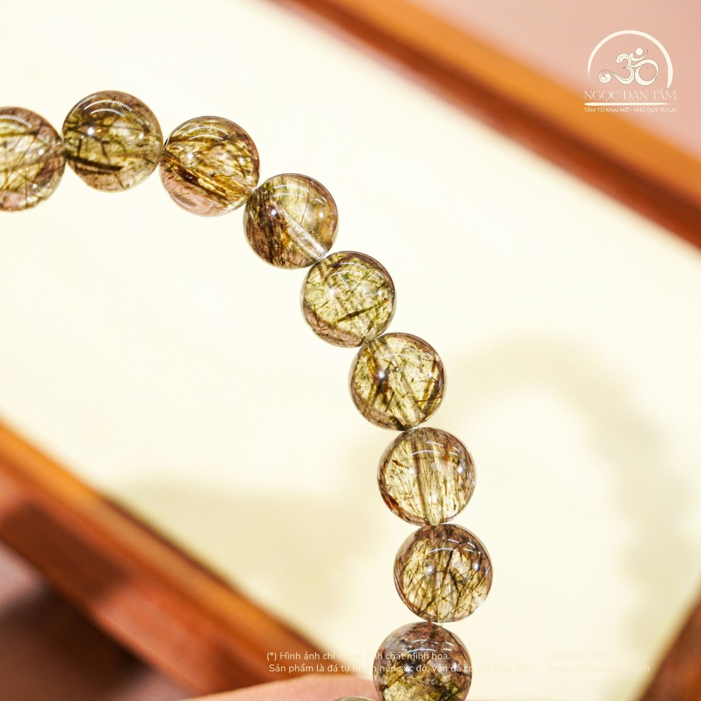  Vòng Tay Thạch Anh Tóc Xanh 8mm 6A 