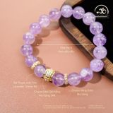  Vòng Tay Đá Thạch Anh Tím Lavender 10mm 5A Phối Charm Đính Đá 