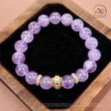  Vòng Tay Đá Thạch Anh Tím Lavender 10mm 5A Phối Charm Đính Đá 