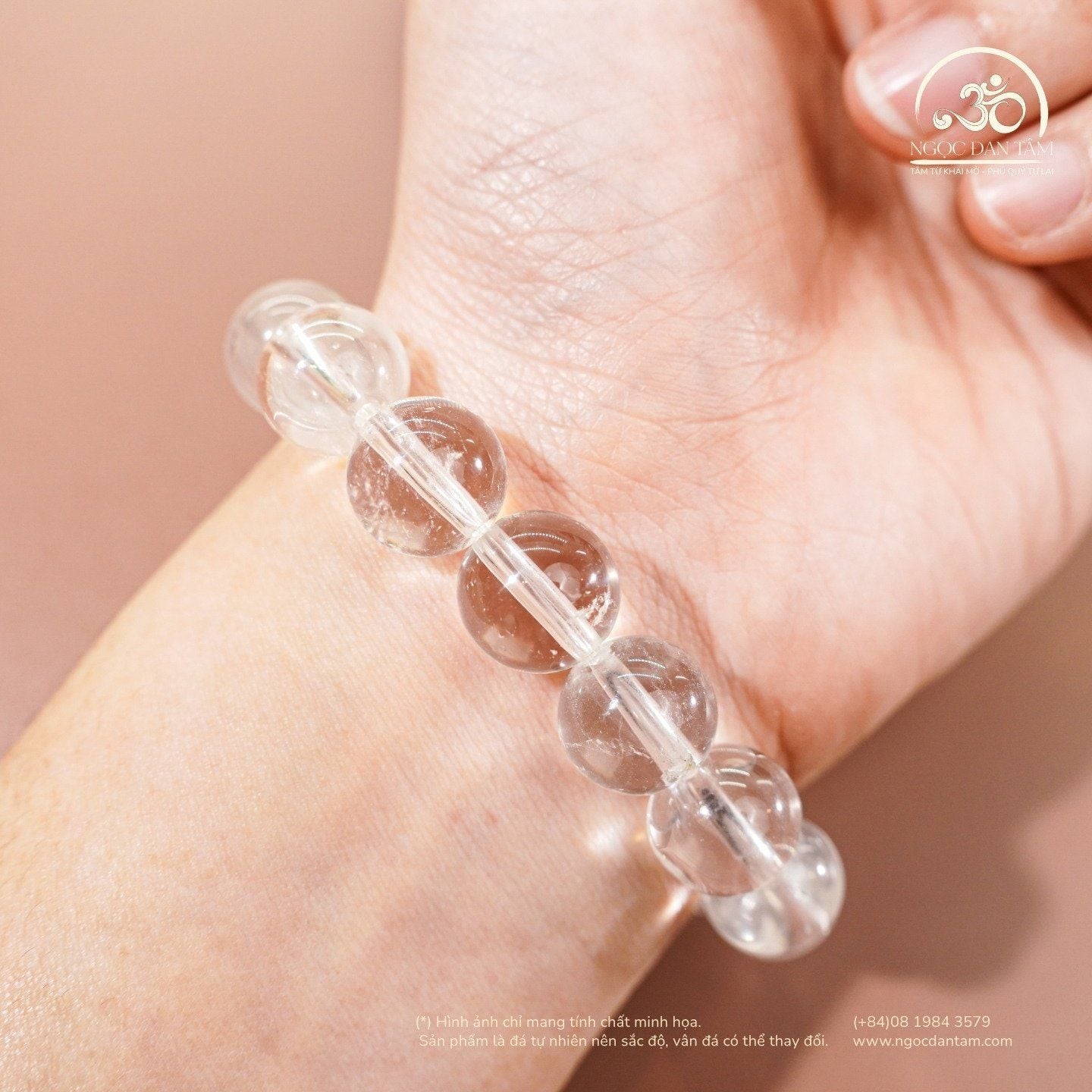  Vòng Tay Thạch Anh Trắng 2A - 12mm 