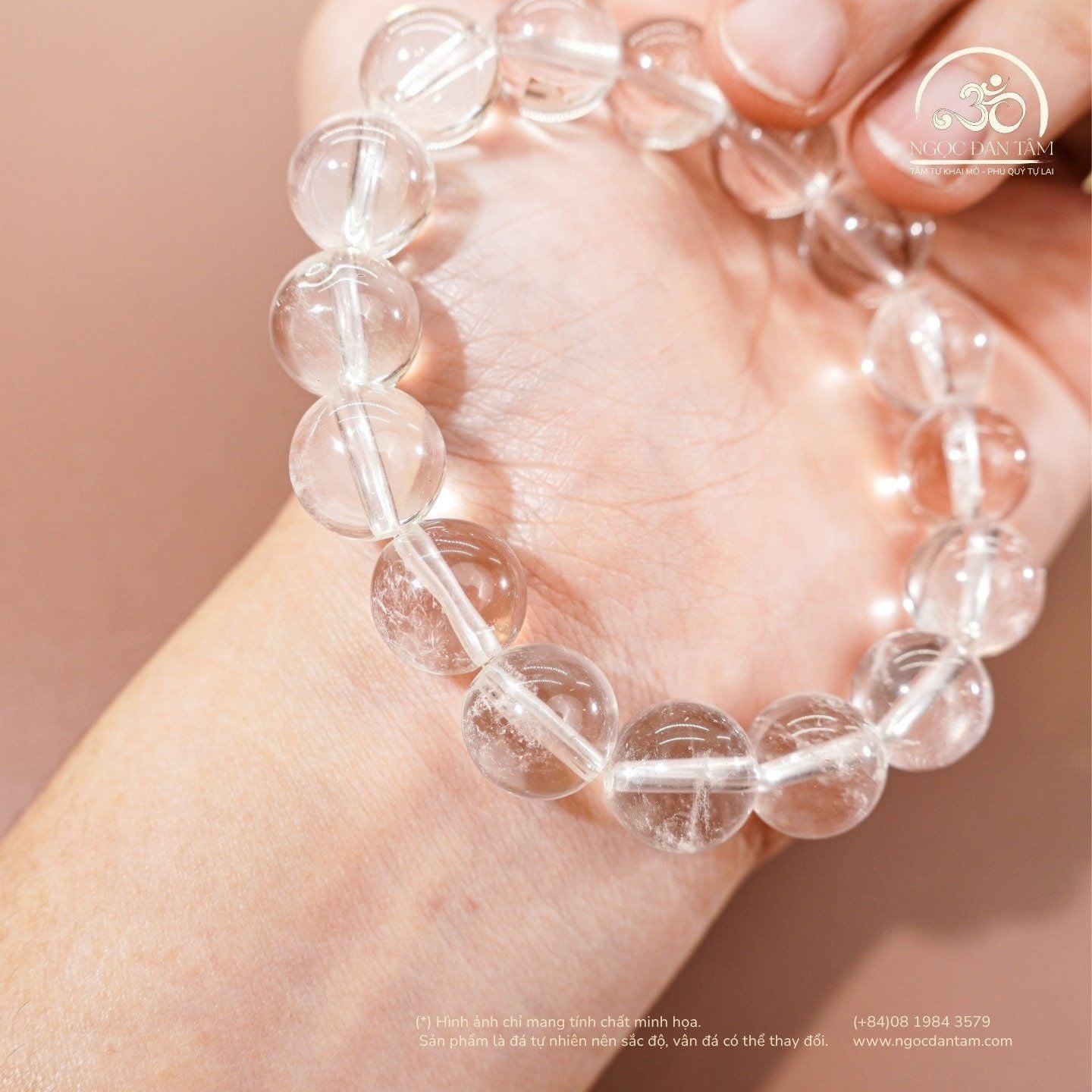  Vòng Tay Thạch Anh Trắng 2A - 12mm 