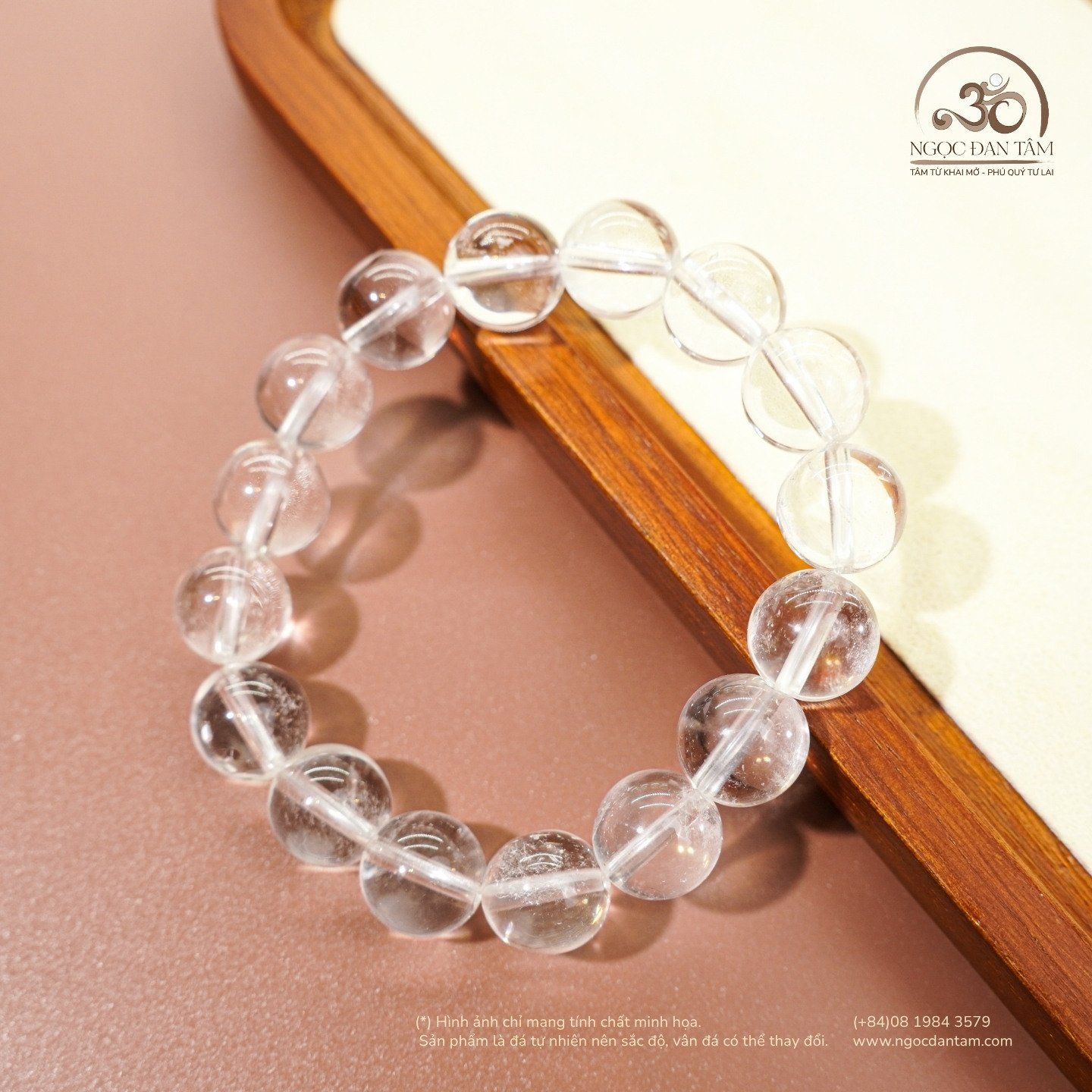  Vòng Tay Thạch Anh Trắng 2A - 12mm 