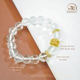  Vòng Tay Đá Thạch Anh Trắng 2A - 10mm  Phối Charm 