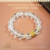 vòng tay thạch anh trắng  2a 10mm Phối charm