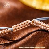  Vòng Tay Thắt Dây Amazonite 8mm 2A Phối Charm Bánh Xe Pháp Luân Bạc Mạ Vàng 