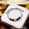  Vòng Tay Thắt Dây Mắt Chim Ưng 8mm 6A Phối Charm Bánh Xe Pháp Luân Nhỏ 
