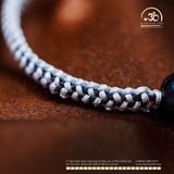 Vòng Tay Thắt Dây Mắt Chim Ưng 8mm 6A Phối Charm Bánh Xe Pháp Luân Nhỏ 