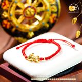  Vòng Tay Thắt Dây Tỳ Hưu Bạc & Charm Tròn Đệm 