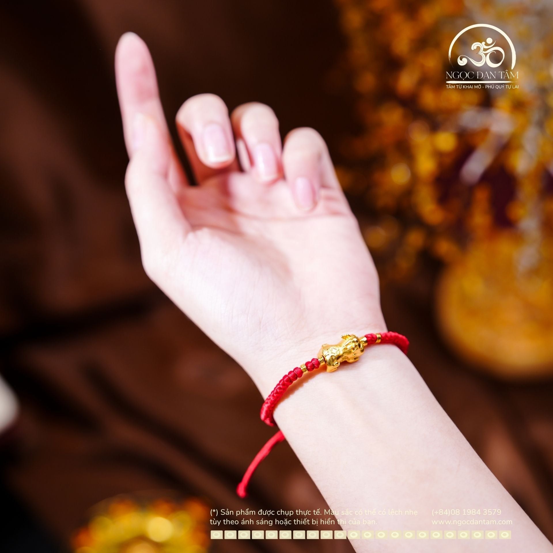  Vòng Tay Thắt Dây Tỳ Hưu Bạc & Charm Tròn Đệm 