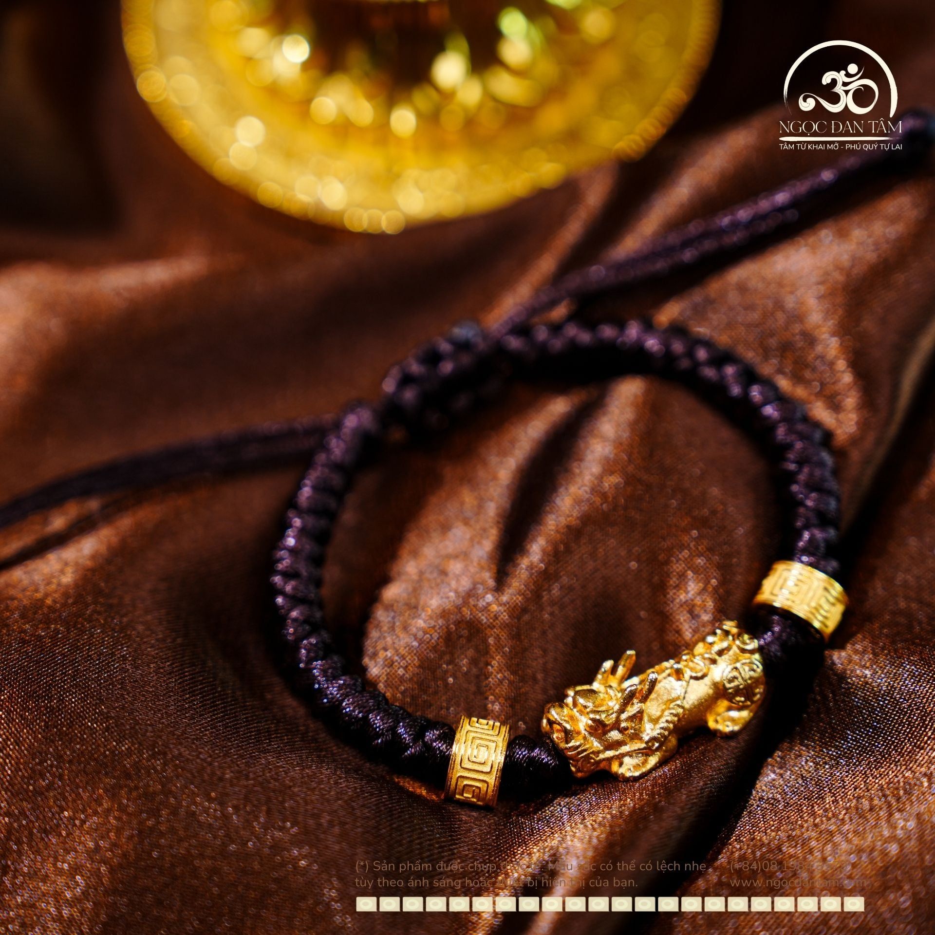  Vòng Tay Thắt Dây Tỳ Hưu Đồng & Charm Chữ Vạn 