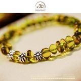 Vòng Tay Thanh Phách Phối Charm Hoa Cúc Bạc 
