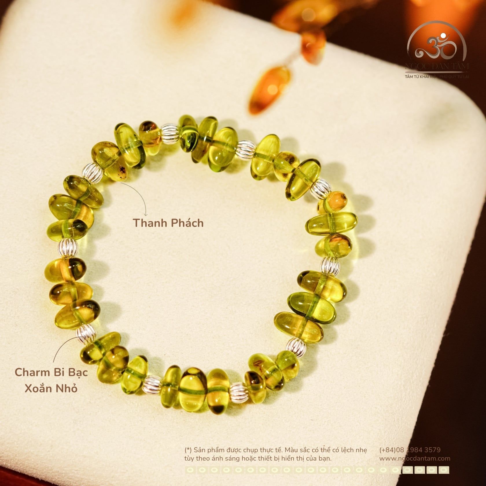  Vòng Tay Thanh Phách Phối Charm Bi Bạc Xoắn Nhỏ 