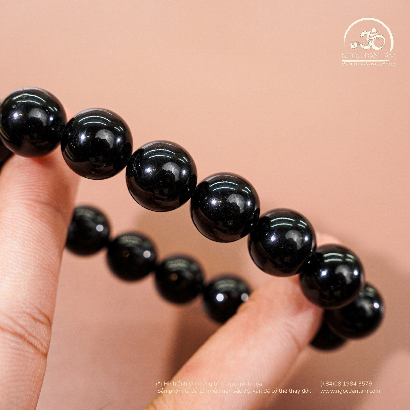  Vòng Tay Đá Tourmaline Đen 12mm 2A 