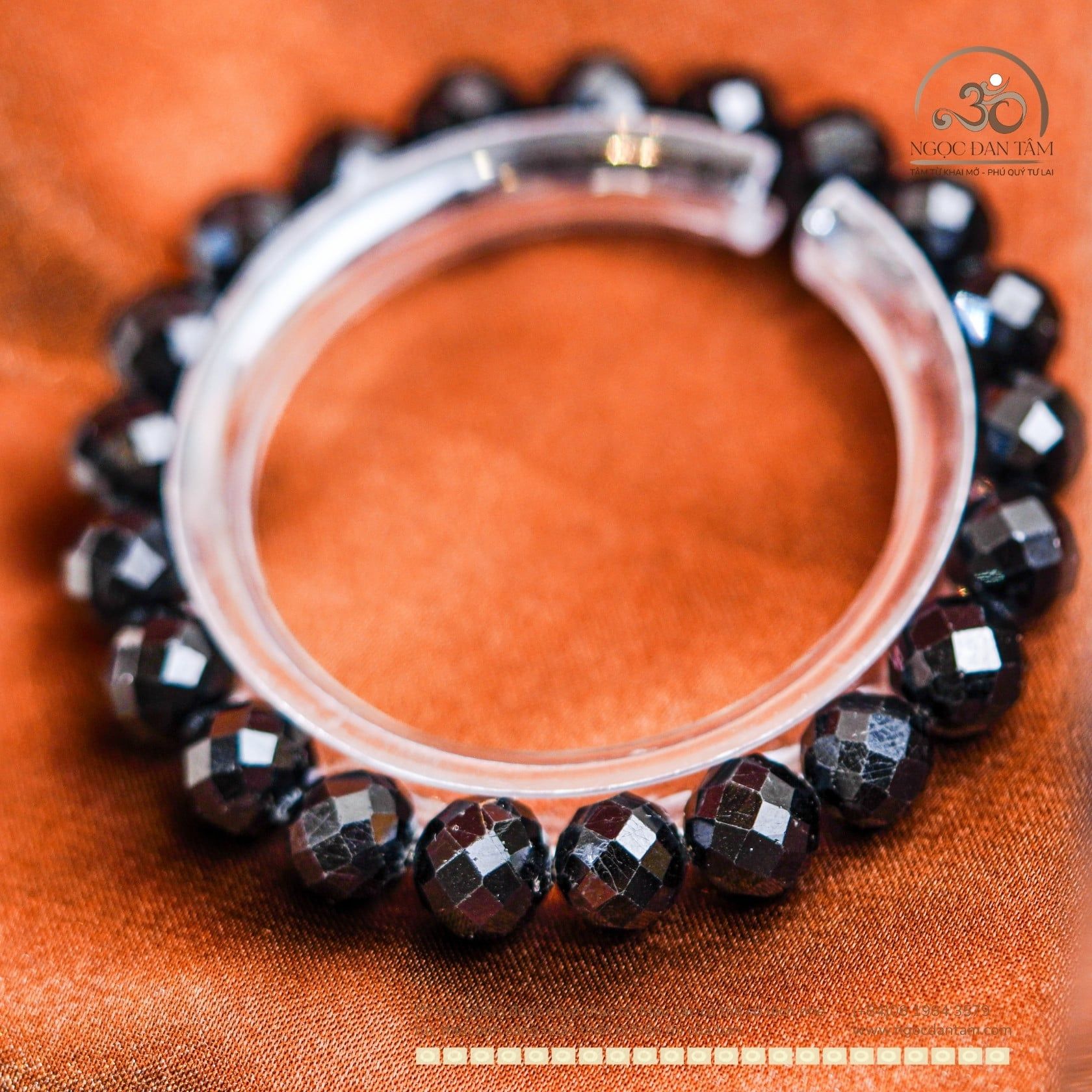  Vòng Tay Tourmaline Đen Cắt Giác 10mm 2A 