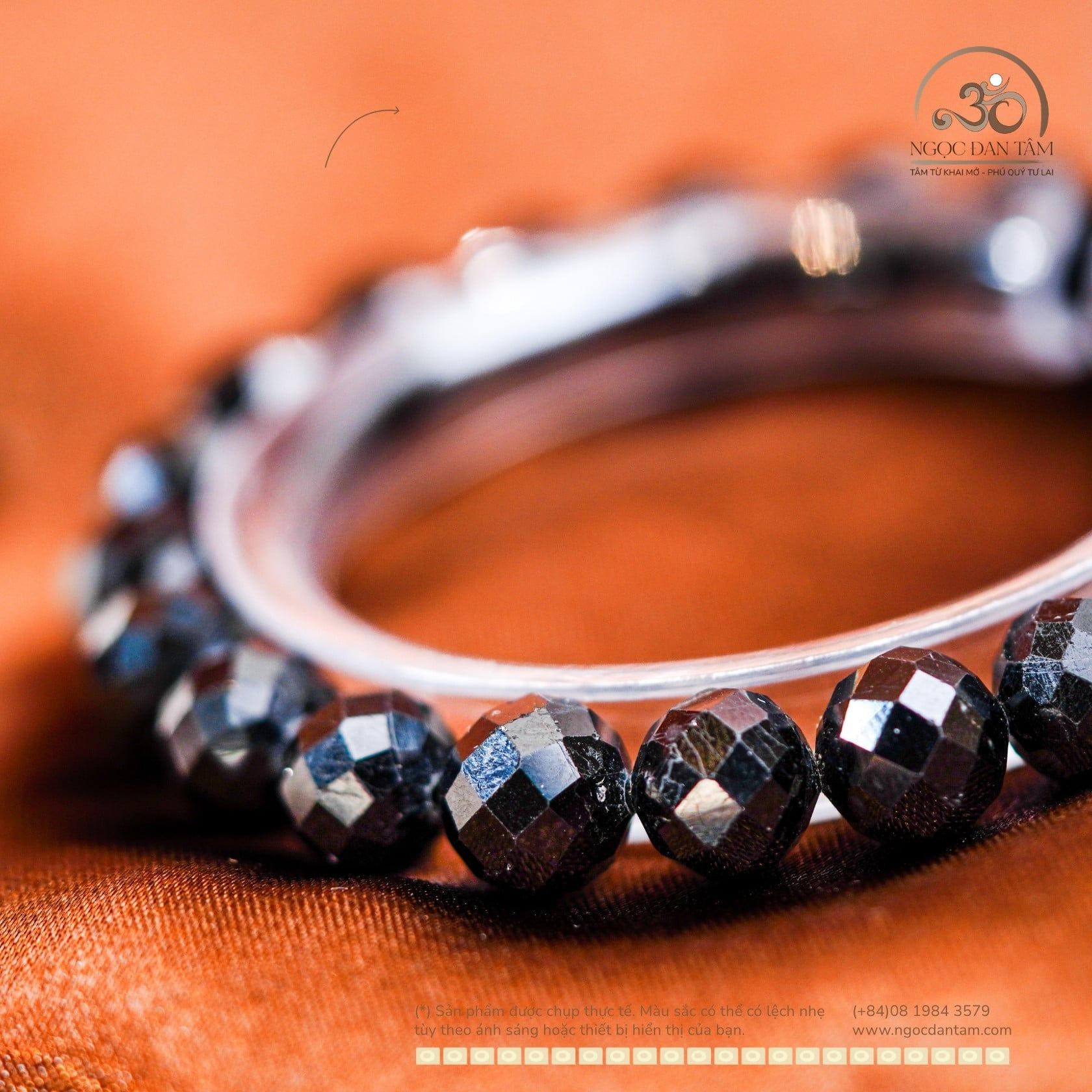  Vòng Tay Tourmaline Đen Cắt Giác 10mm 2A 