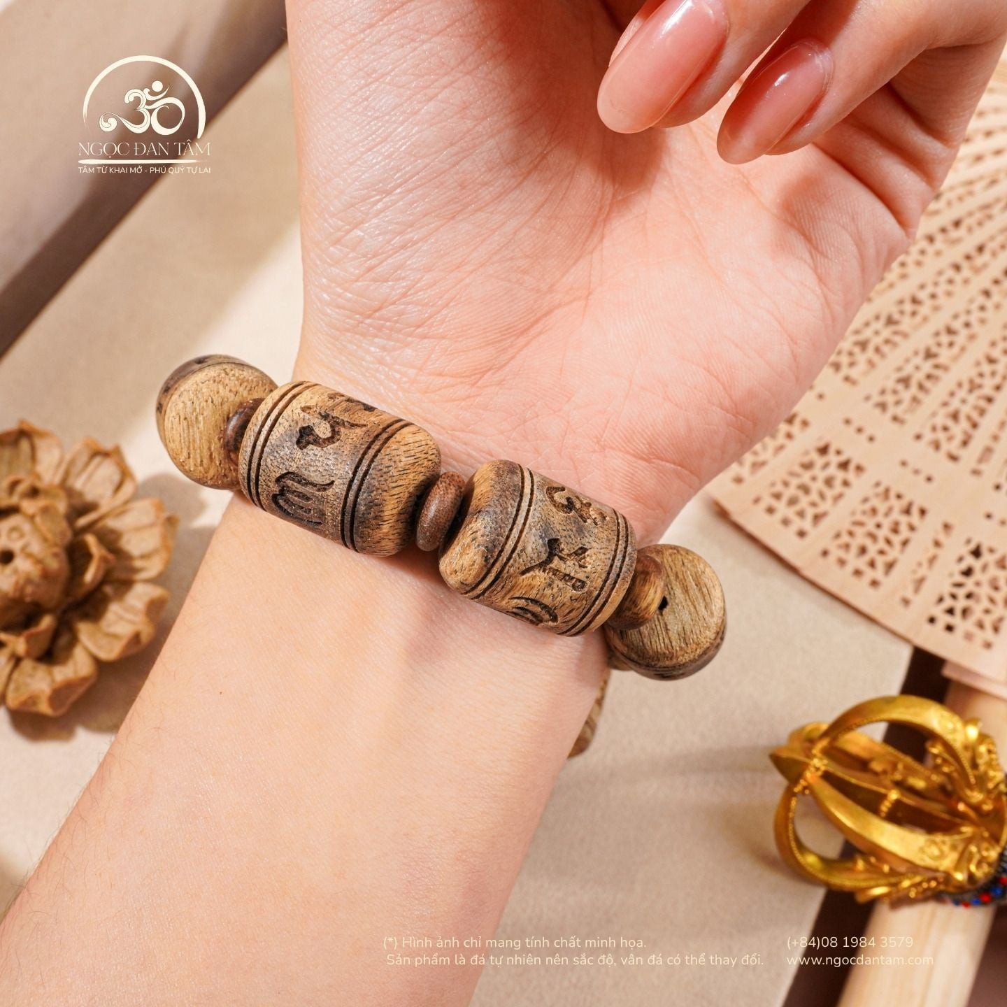  Vòng Tay Trầm Trúc Vạn Giã Khánh Hòa 16mm 