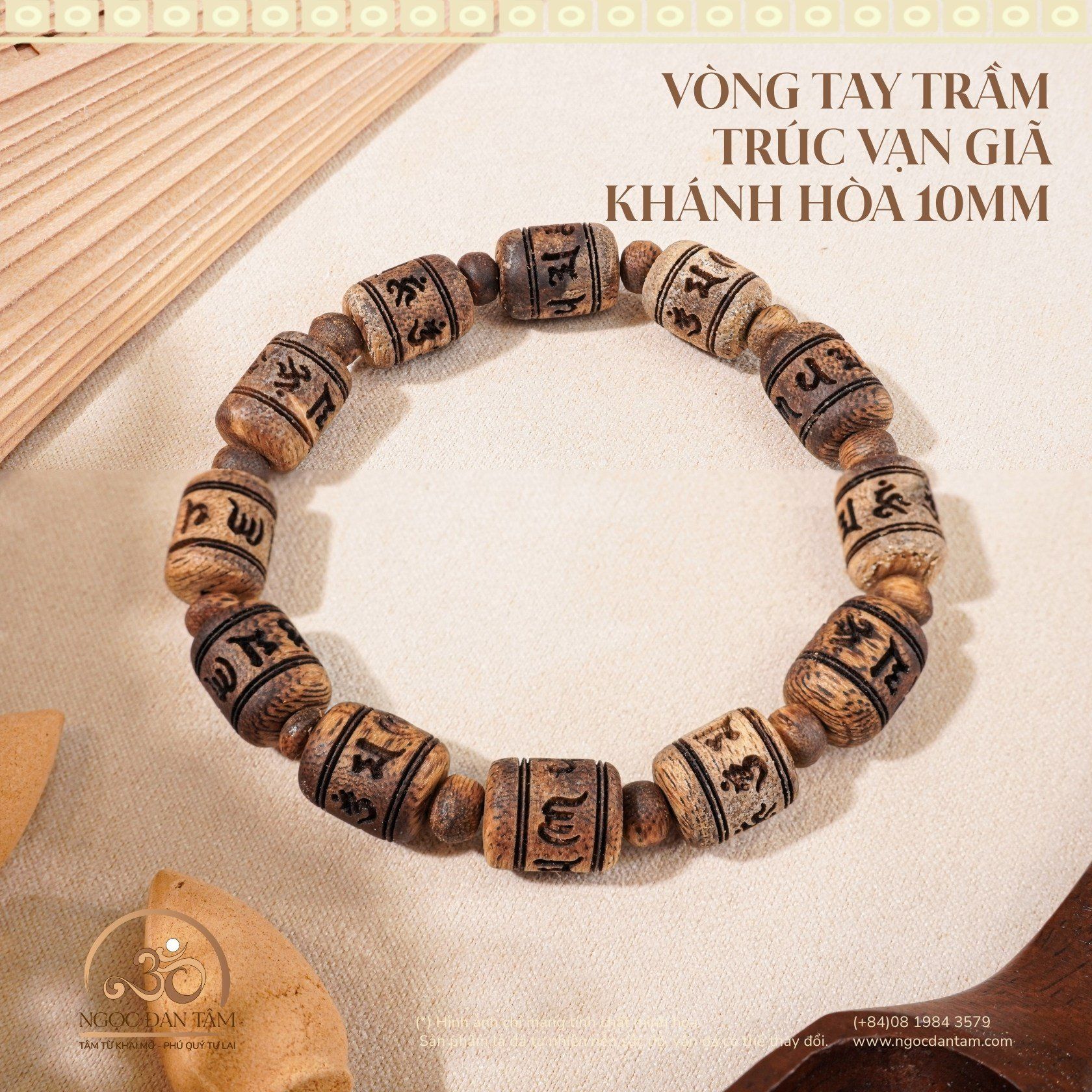  Vòng Tay Trầm Trúc Vạn Giã Khánh Hòa 10mm 