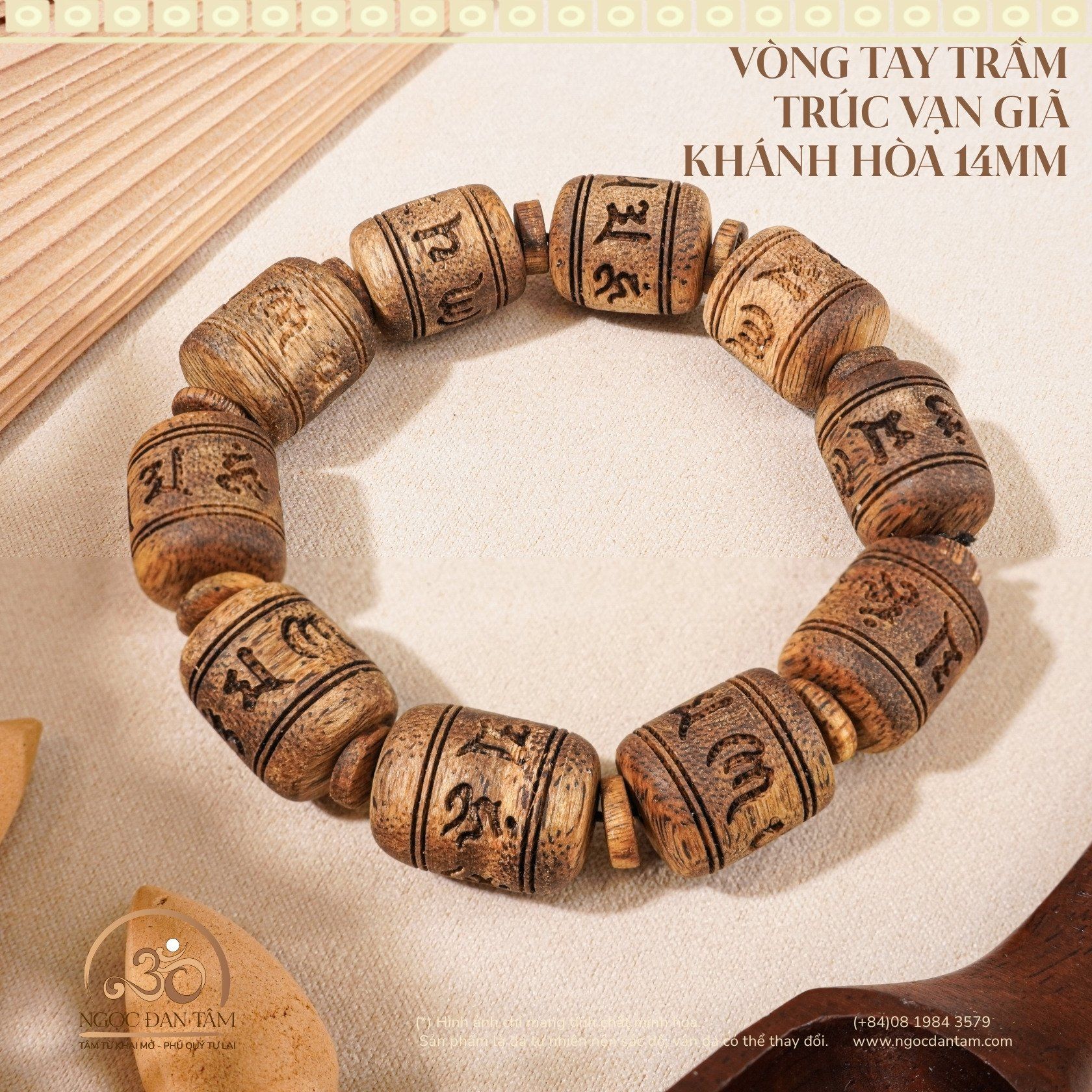  Vòng Tay Trầm Vạn Giã Khánh Hòa 14mm 