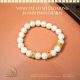  Vòng Tay Đá Vỏ Sò Tai Tượng 3A 8mm Phối Charm Tròn Dẹp 2 Màu 