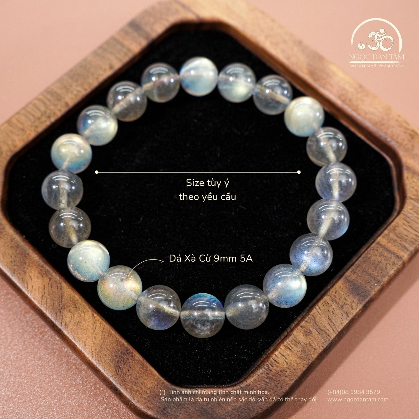  Vòng Tay Đá Xà Cừ 9mm 5A 