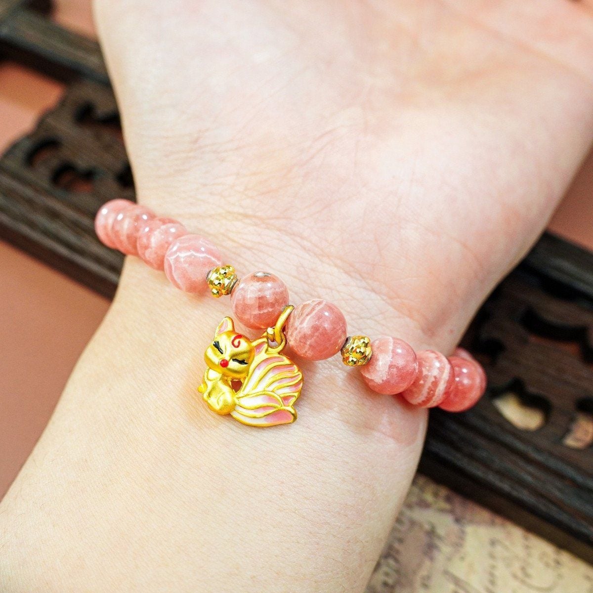  Vòng Tay Cửu Vĩ Đào Hoa 8mm 5A 