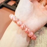  Vòng Tay Đá Đào Hoa Vân Mây 10mm 4A 