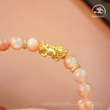  Vòng Tay Đá Mặt Trời 7mm 3A Phối Charm Tỳ Hưu 
