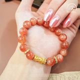  Vòng Tay Đá Mặt Trời 10mm 5A Phối Charm Tỳ Hưu 