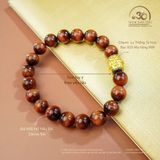  Vòng Tay Mắt Hổ Nâu Đỏ 10mm 5A Phối Charm Lu Thống Tỳ Hưu 