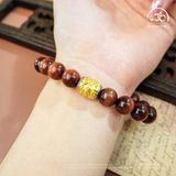  Vòng Tay Mắt Hổ Nâu Đỏ 10mm 5A Phối Charm Lu Thống Tỳ Hưu 