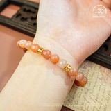  Vòng Tay Đá Mặt Trời 7mm 3A Phối Charm Đồng Tiền 