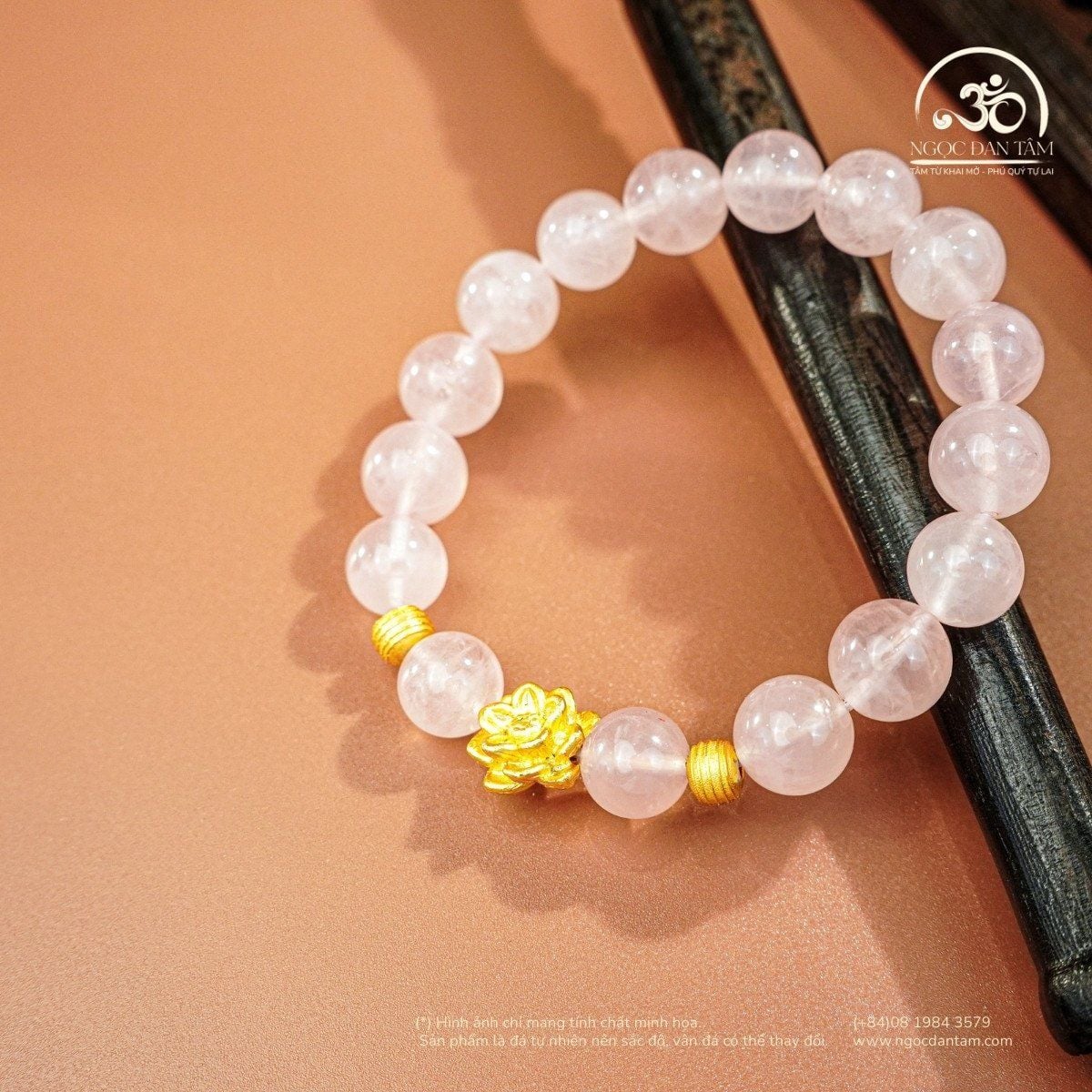  Vòng Tay Ngọc Liên Tâm ( Thạch Anh Hồng 10mm 4A ) 