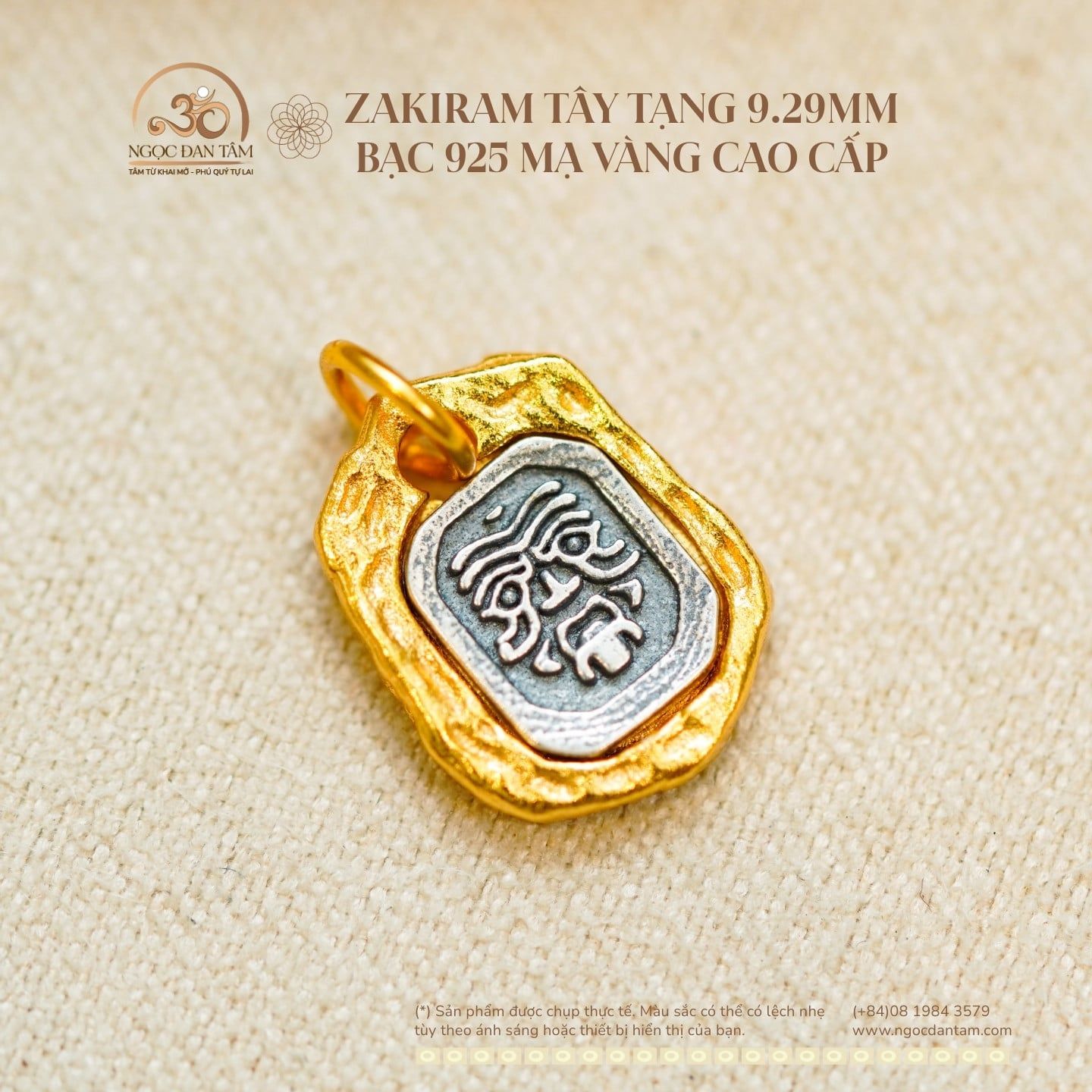  Zakiram Tây Tạng 9.29mm - Bạc 925 Mạ Vàng Cao Cấp 