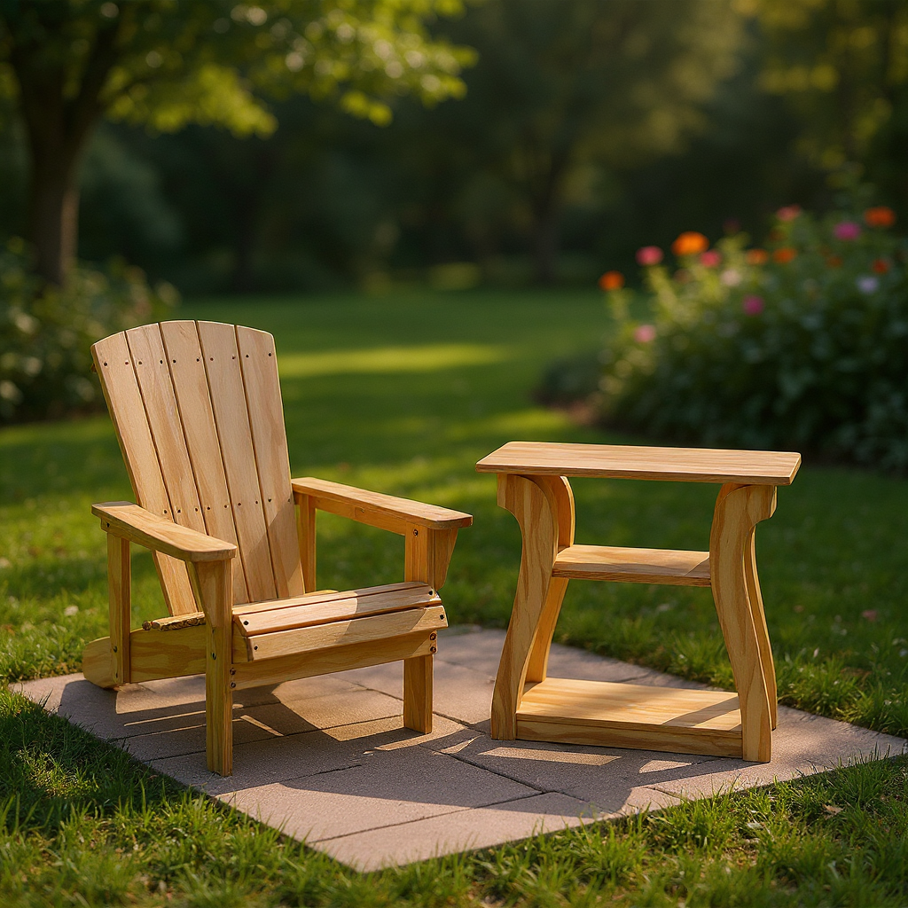  T4RU3, DB543-Ghế Adirondack và kệ ngoài trời 