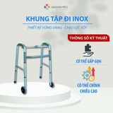 Khung inox tập đi bánh lớn