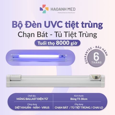 Bộ Bóng Máng Đèn UVC 30cm - G5 8W