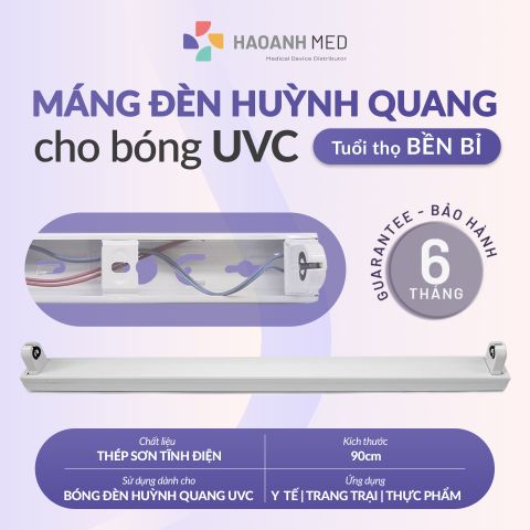 Máng Trắng Cho Bóng Đèn UVC 90cm