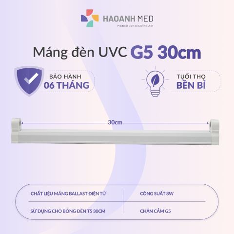 Bộ Bóng Máng Đèn UVC 30cm - G5 8W