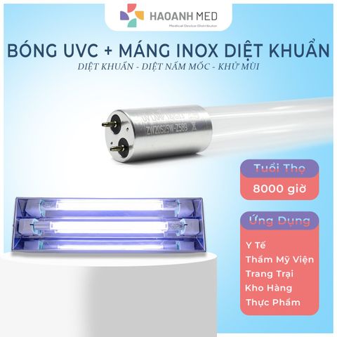 Đèn UVC + Máng Inox Diệt Khuẩn Không Khí 90cm