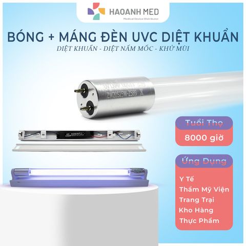 Bóng + Máng Đèn UVC Diệt Khuẩn Không Khí 45cm