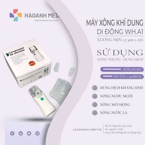 Máy Xông Mũi Họng Cầm Tay Dành Cho Người Lớn Và Trẻ Em