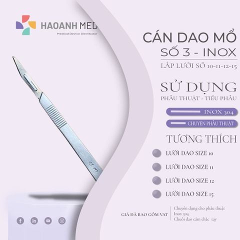 Cán dao phẫu thuật số 3