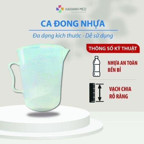 Ca nhựa chia vạch đinh lượng đong hóa chất, chất lỏng, pha chế 2000ml
